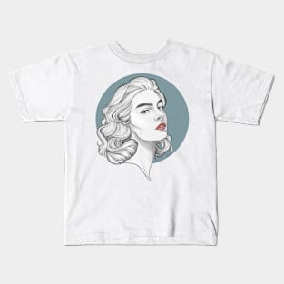 Blue portrait Kids T-Shirt